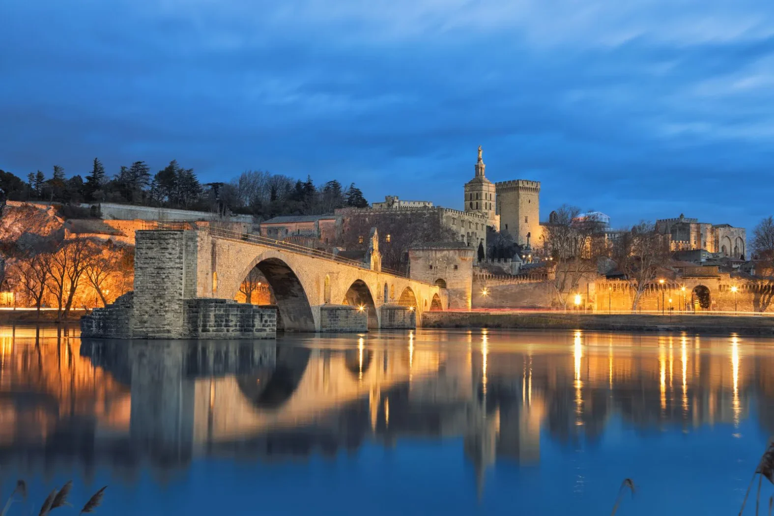 Vue sur le Pont Saint-Bénezet, le pont d'Avignon