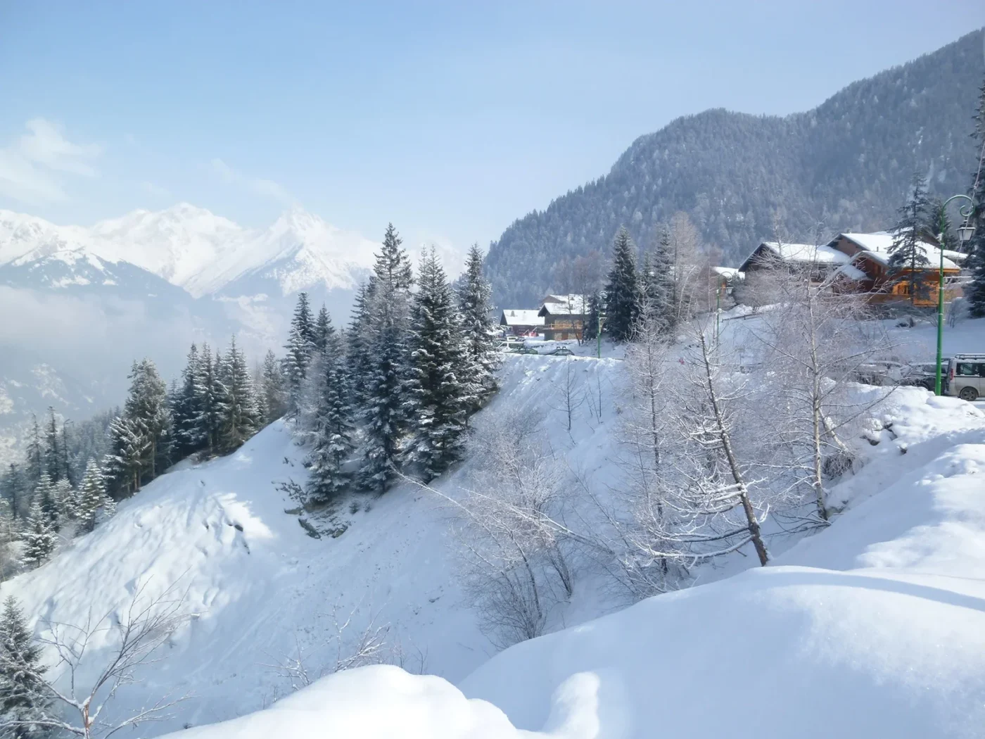 Vue sur la station de sky de Modane