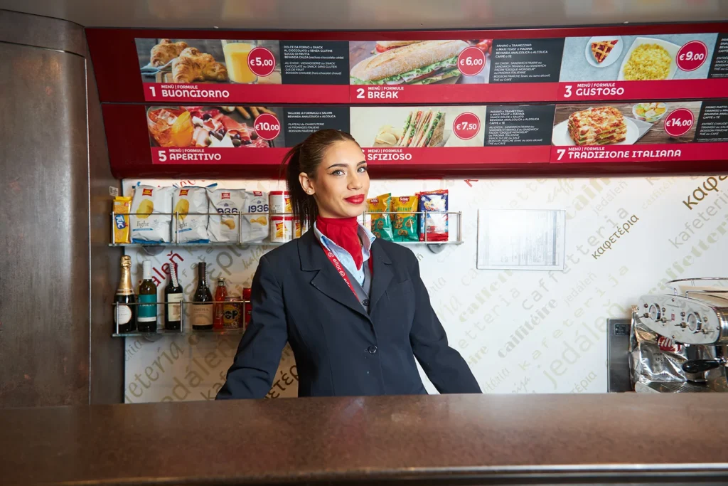 Service bar et restauration à bord des trains Trenitalia