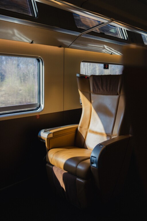 Siège en cuir de la classe Executive Trenitalia