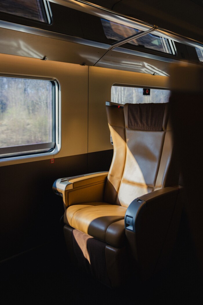 Siège en cuir de la classe Executive Trenitalia